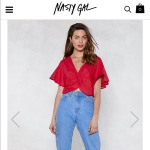 Nasty Gal Tops - Red Cropped Blouse Nasty Gal Tops - Red Cropped Blouse